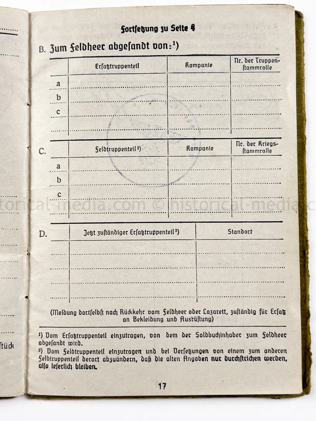 SOLDBUCH - BEOBACHTUNGS ABTEILUNG (TBEW.) 57 - VISTULA, MEISSEN