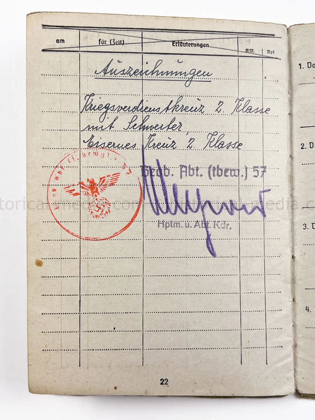 SOLDBUCH - BEOBACHTUNGS ABTEILUNG (TBEW.) 57 - VISTULA, MEISSEN