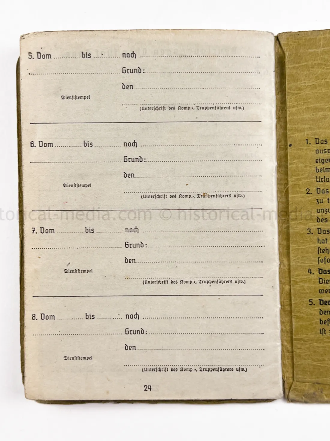 SOLDBUCH - BEOBACHTUNGS ABTEILUNG (TBEW.) 57 - VISTULA, MEISSEN