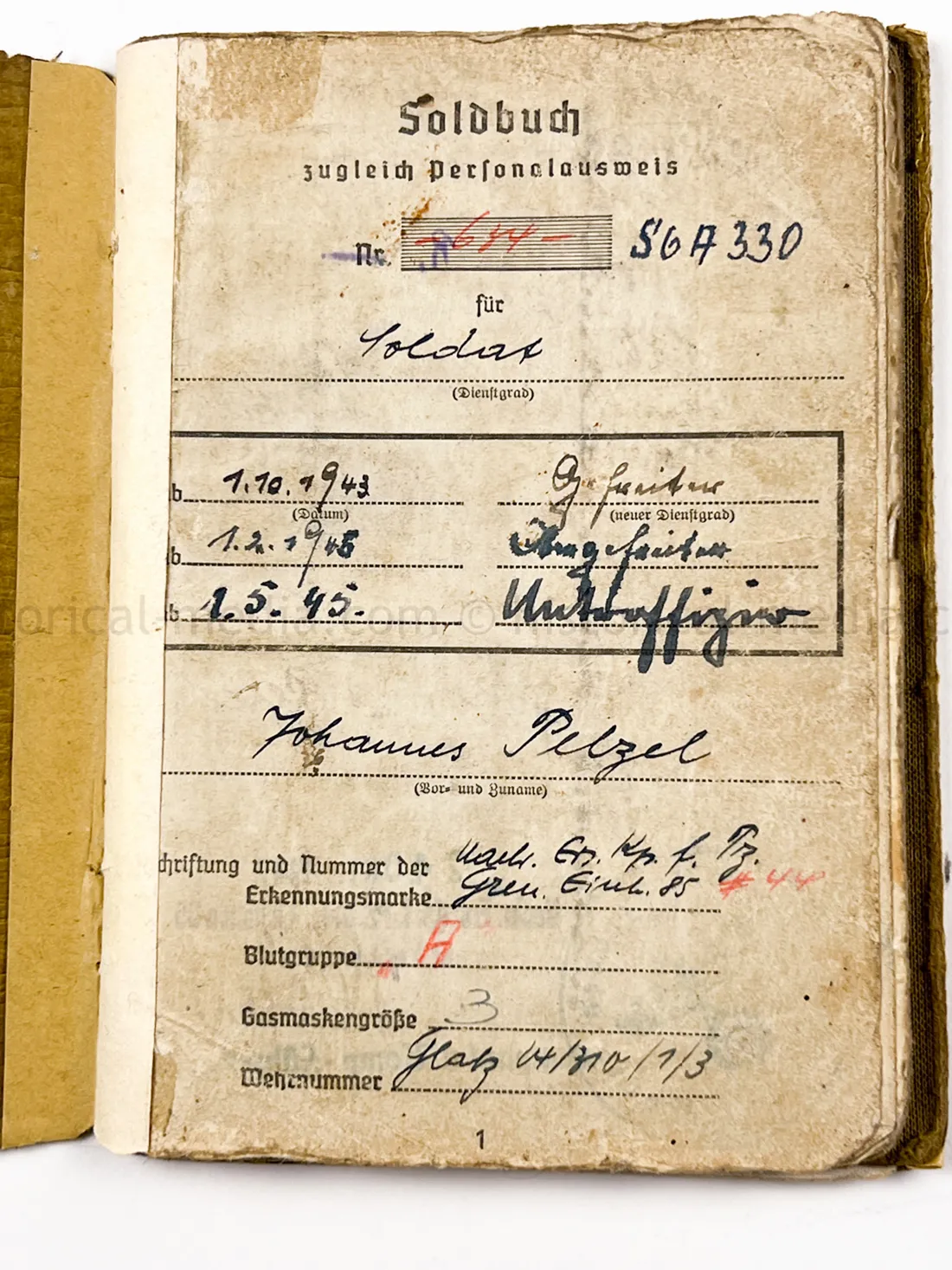 SOLDBUCH & ID TAG - STURMGESCHÜTZ ABTEILUNG 259