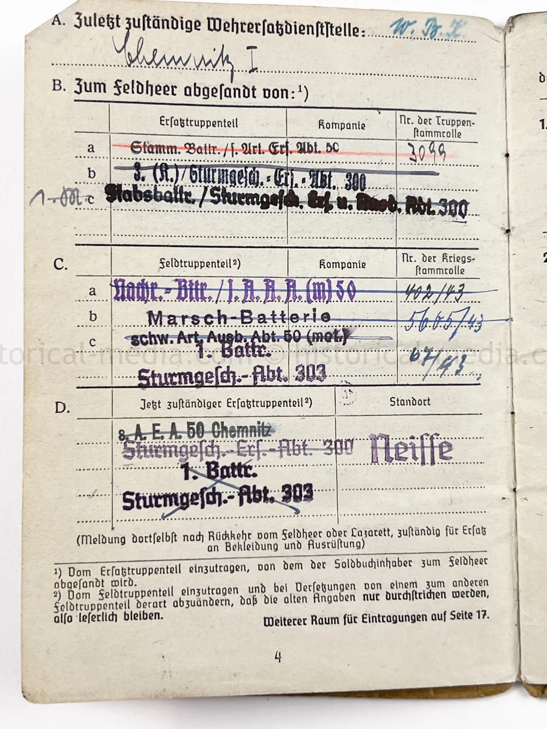 SOLDBUCH - STURMGESCHÜTZ ABTEILUNG 303 - FINLAND - FINNISCHE TAPFERKEITSMEDAILLE