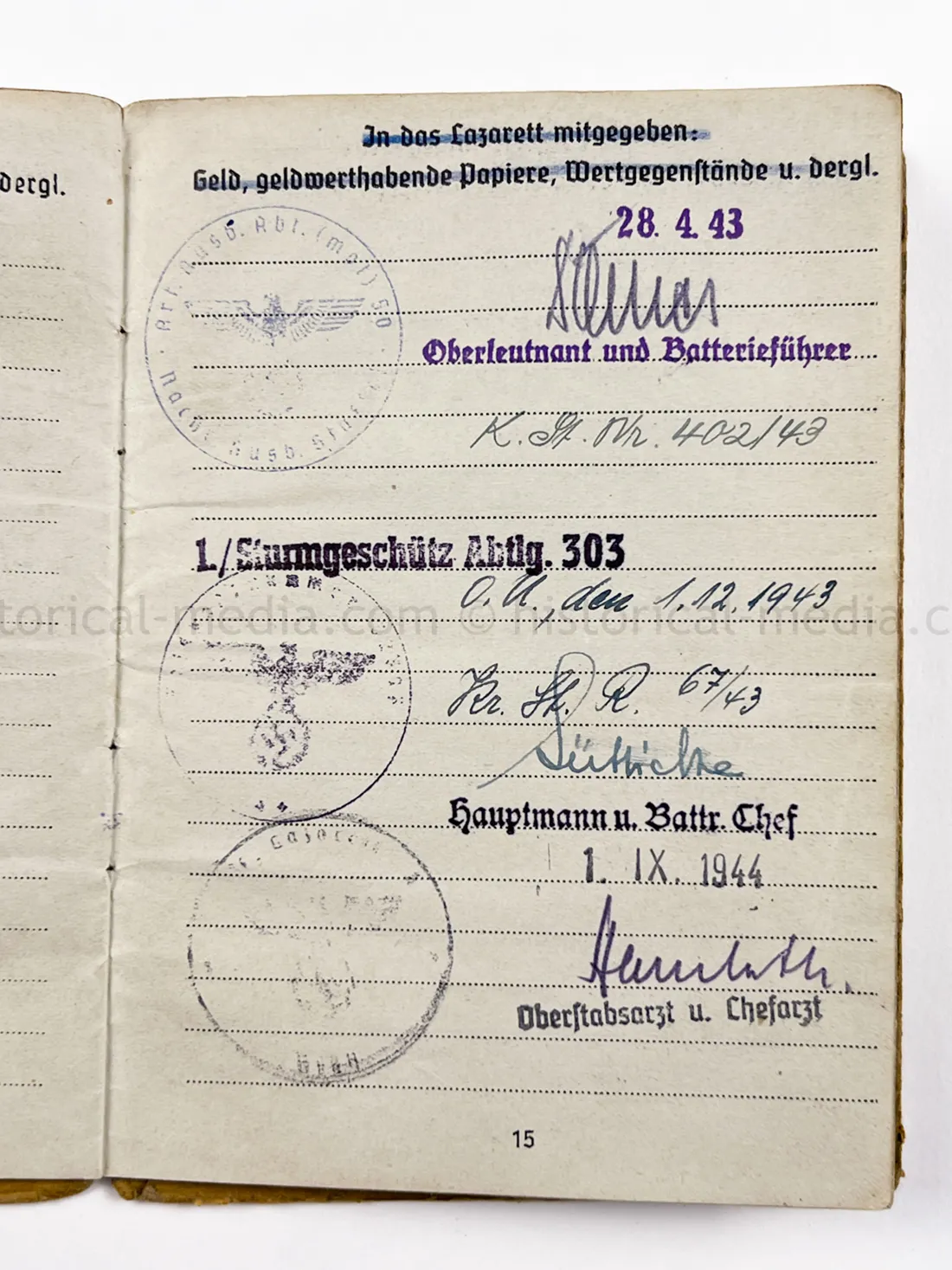 SOLDBUCH - STURMGESCHÜTZ ABTEILUNG 303 - FINLAND - FINNISCHE TAPFERKEITSMEDAILLE