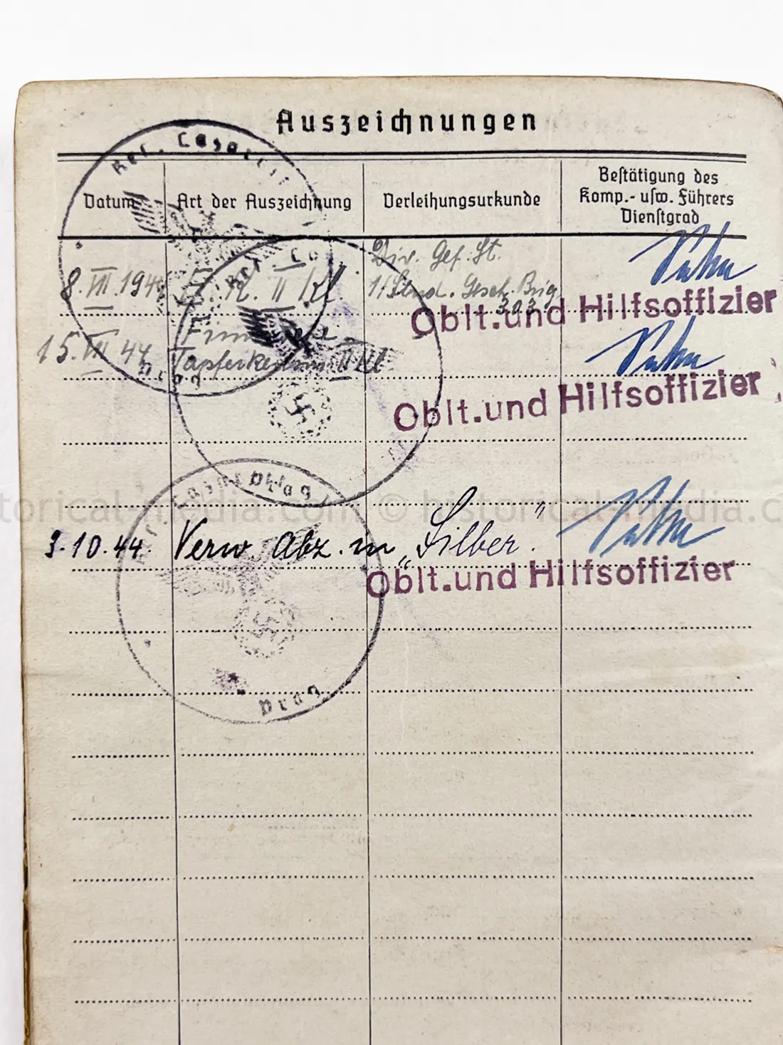 SOLDBUCH - STURMGESCHÜTZ ABTEILUNG 303 - FINLAND - FINNISCHE TAPFERKEITSMEDAILLE
