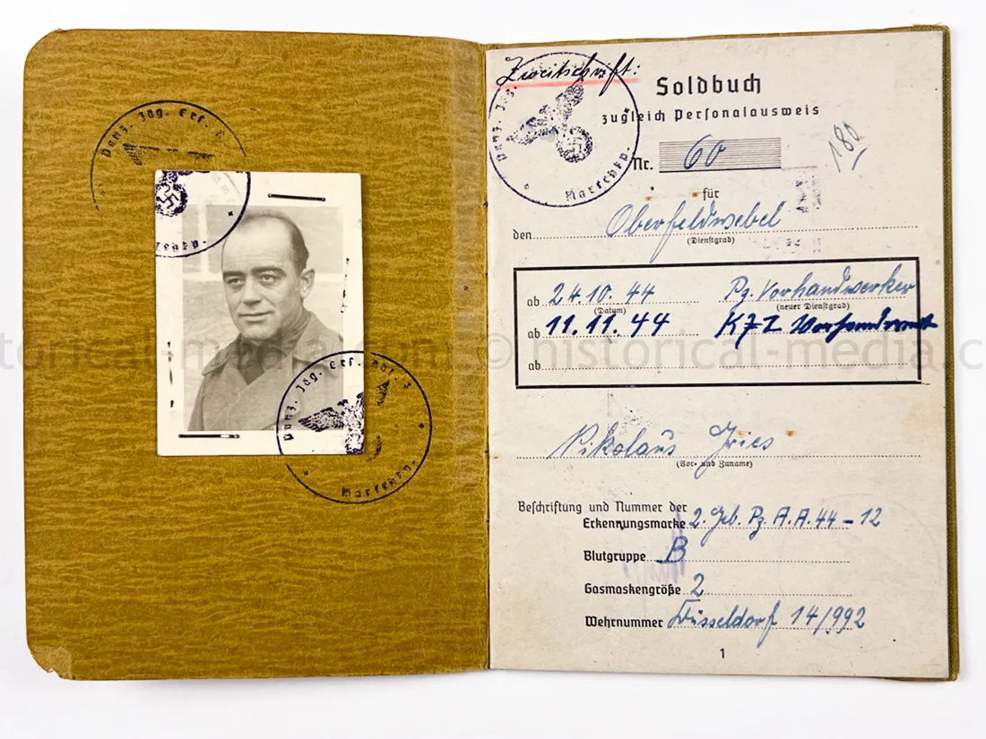 SOLDBUCH - NINE AWARDS - GEBIRGS PANZER JÄGER ABTEILUNG 44 + PANZERJÄGER ERSATZ ABTEILUNG 17 - JAGDTIGER