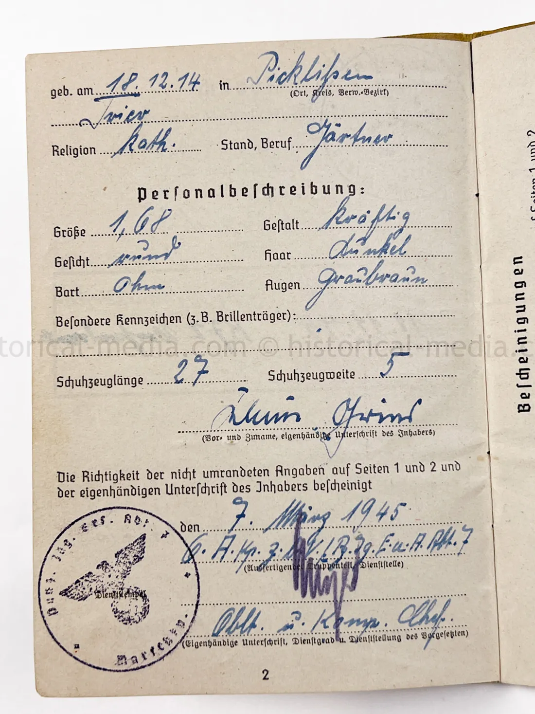SOLDBUCH - NINE AWARDS - GEBIRGS PANZER JÄGER ABTEILUNG 44 + PANZERJÄGER ERSATZ ABTEILUNG 17 - JAGDTIGER