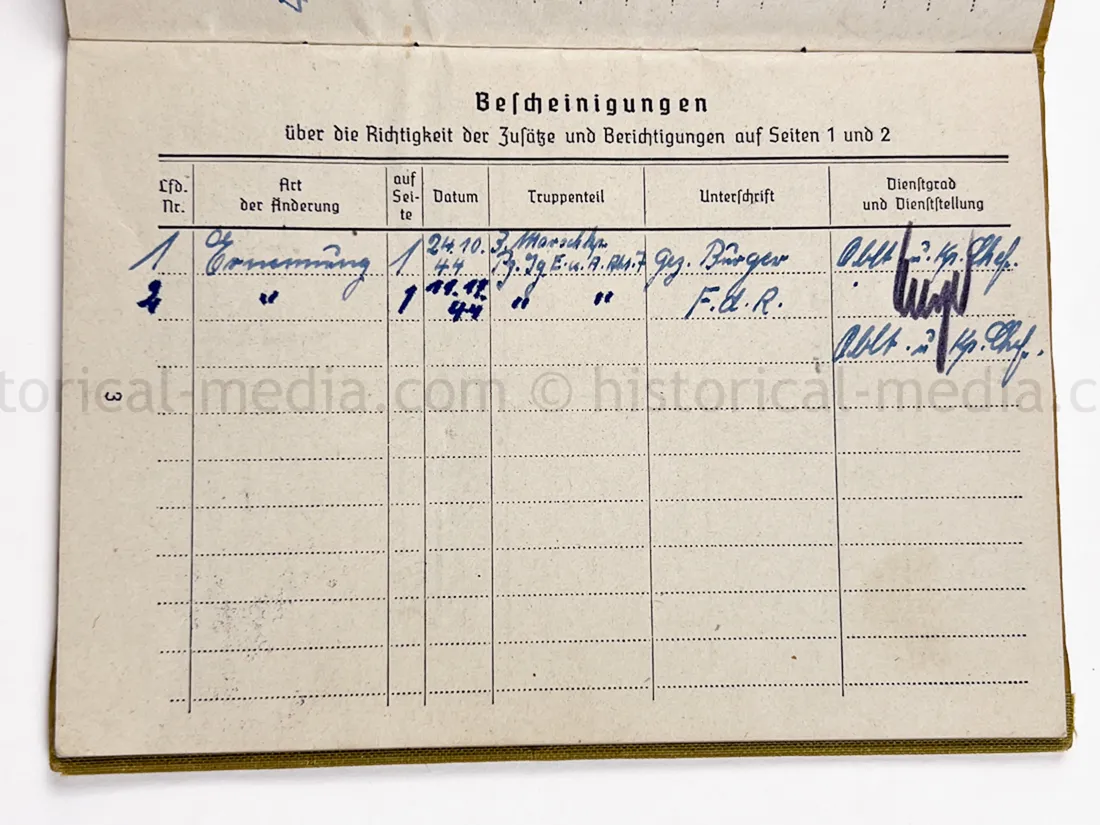 SOLDBUCH - NINE AWARDS - GEBIRGS PANZER JÄGER ABTEILUNG 44 + PANZERJÄGER ERSATZ ABTEILUNG 17 - JAGDTIGER