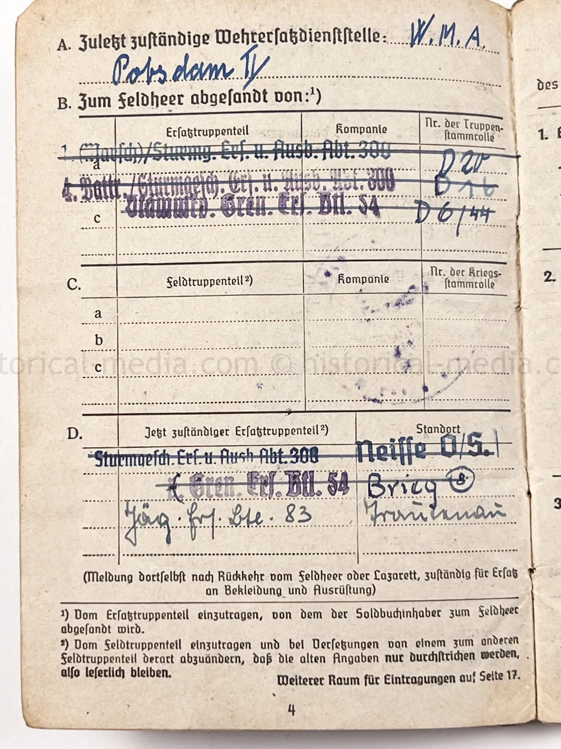 SOLDBUCH - STURMGSCHÜTZ ERS. u. AUSB. ABT. 300