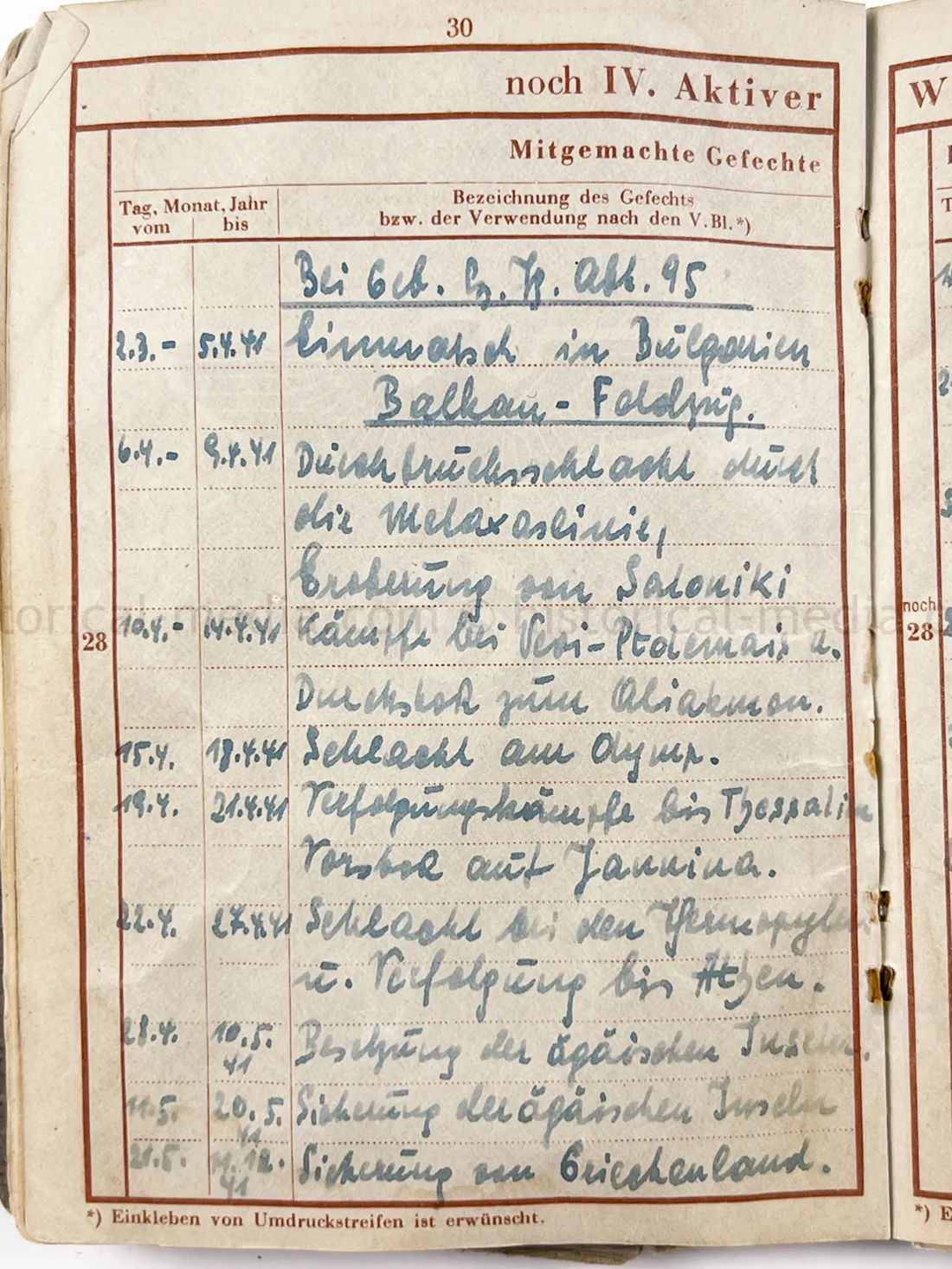 WEHRPASS - STURMGESCHÜTZ - OFFICER - GEBIRGS PANZERJÄGER ABTEILUNG 95 + PANZERJÄGER ERSATZ ABTEILUNG 17 - JAGDTIGER