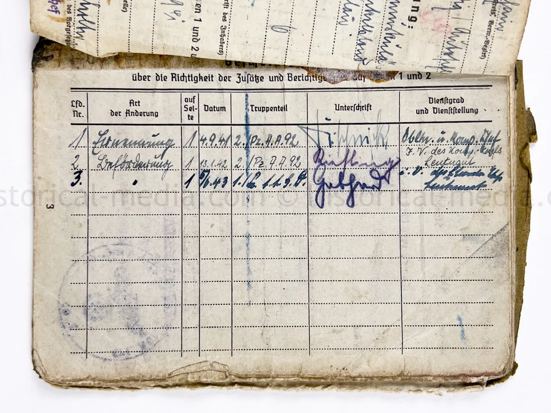 SOLDBUCH - PANZER AUFKLARUNGS ABTEILUNG "GROSSDEUTSCHLAND"