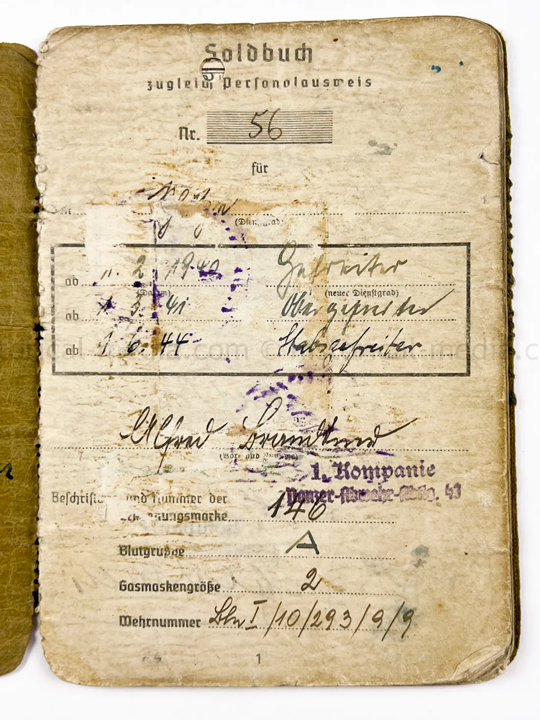 SOLDBUCH - PANZER JÄGER ABTEILUNG 43 - 8. PANZER DIVISION