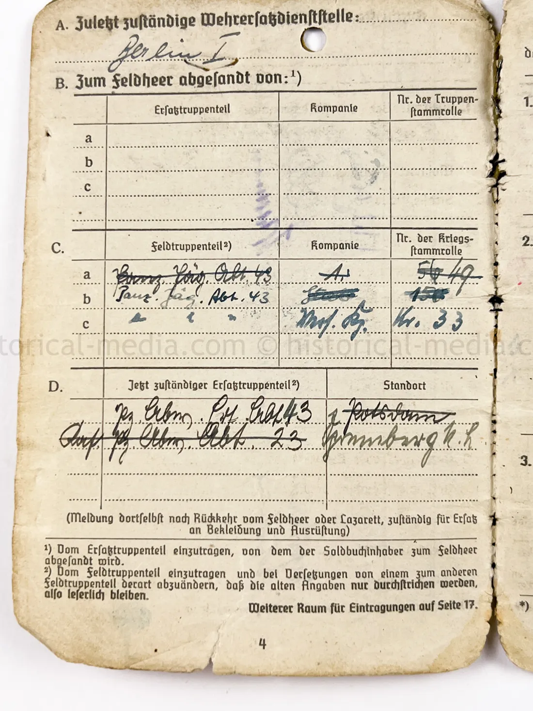 SOLDBUCH - PANZER JÄGER ABTEILUNG 43 - 8. PANZER DIVISION
