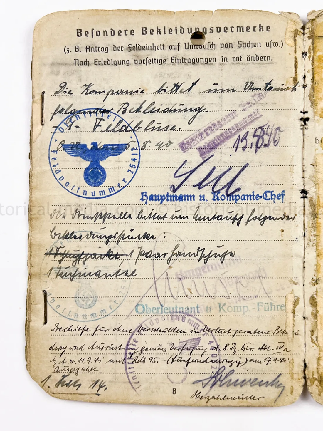 SOLDBUCH - PANZER JÄGER ABTEILUNG 43 - 8. PANZER DIVISION