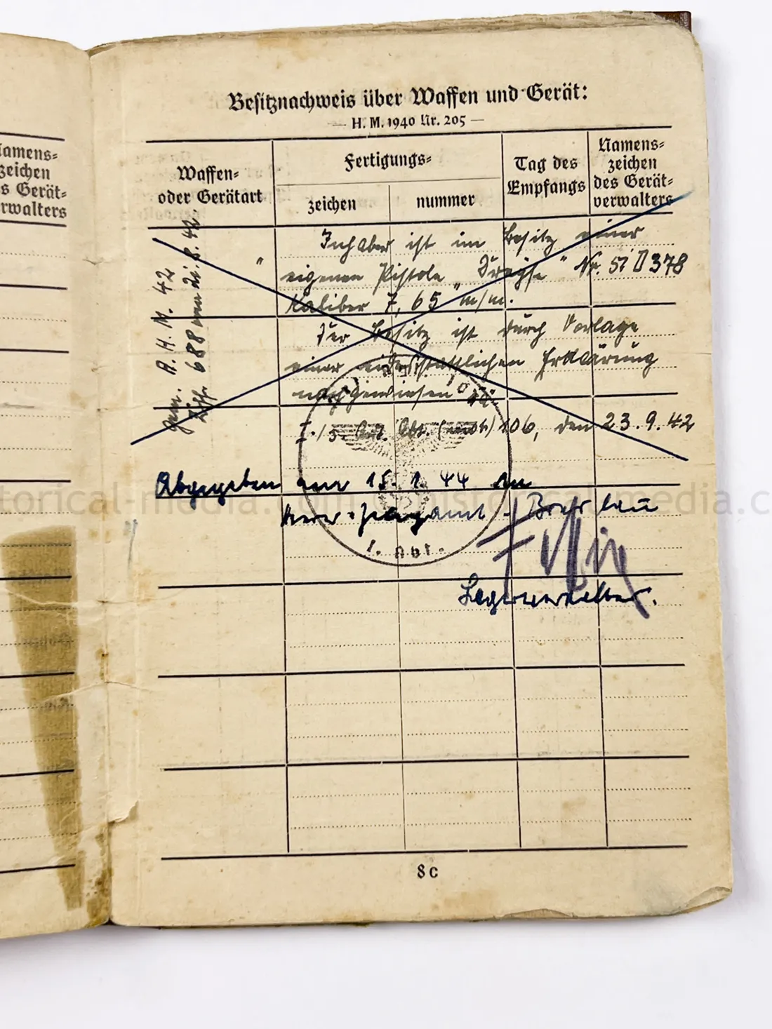 SOLDBUCH - ARTILLERIE REGIMENT 134 - HEERESVERSUCHSANSTALT KUMMERSDORF
