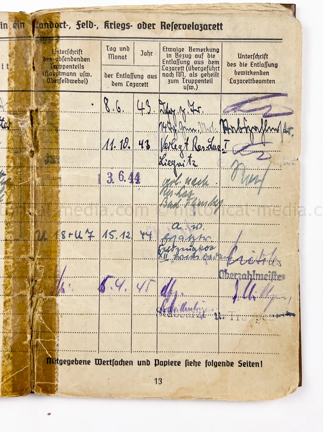 SOLDBUCH - ARTILLERIE REGIMENT 134 - HEERESVERSUCHSANSTALT KUMMERSDORF