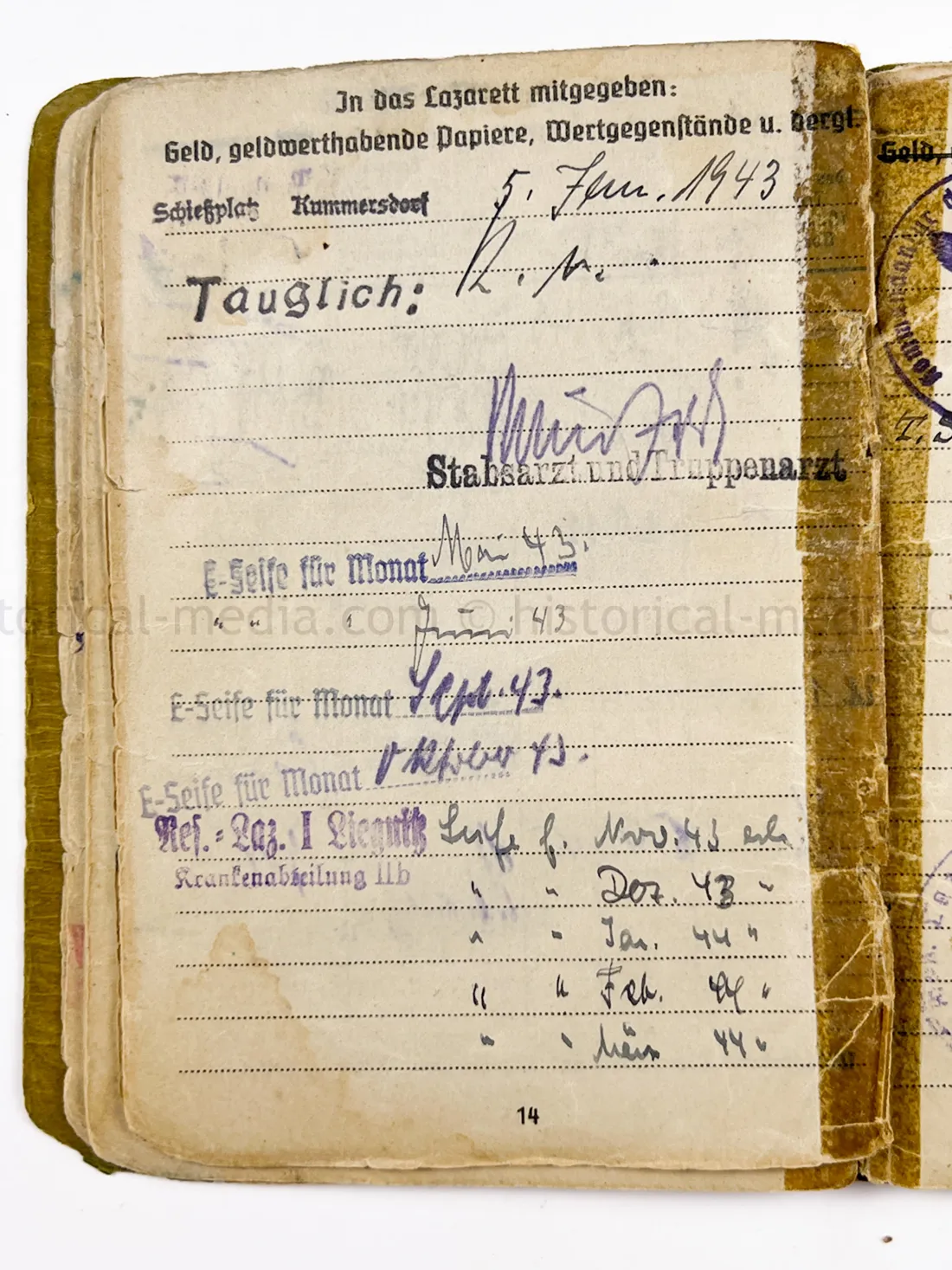 SOLDBUCH - ARTILLERIE REGIMENT 134 - HEERESVERSUCHSANSTALT KUMMERSDORF
