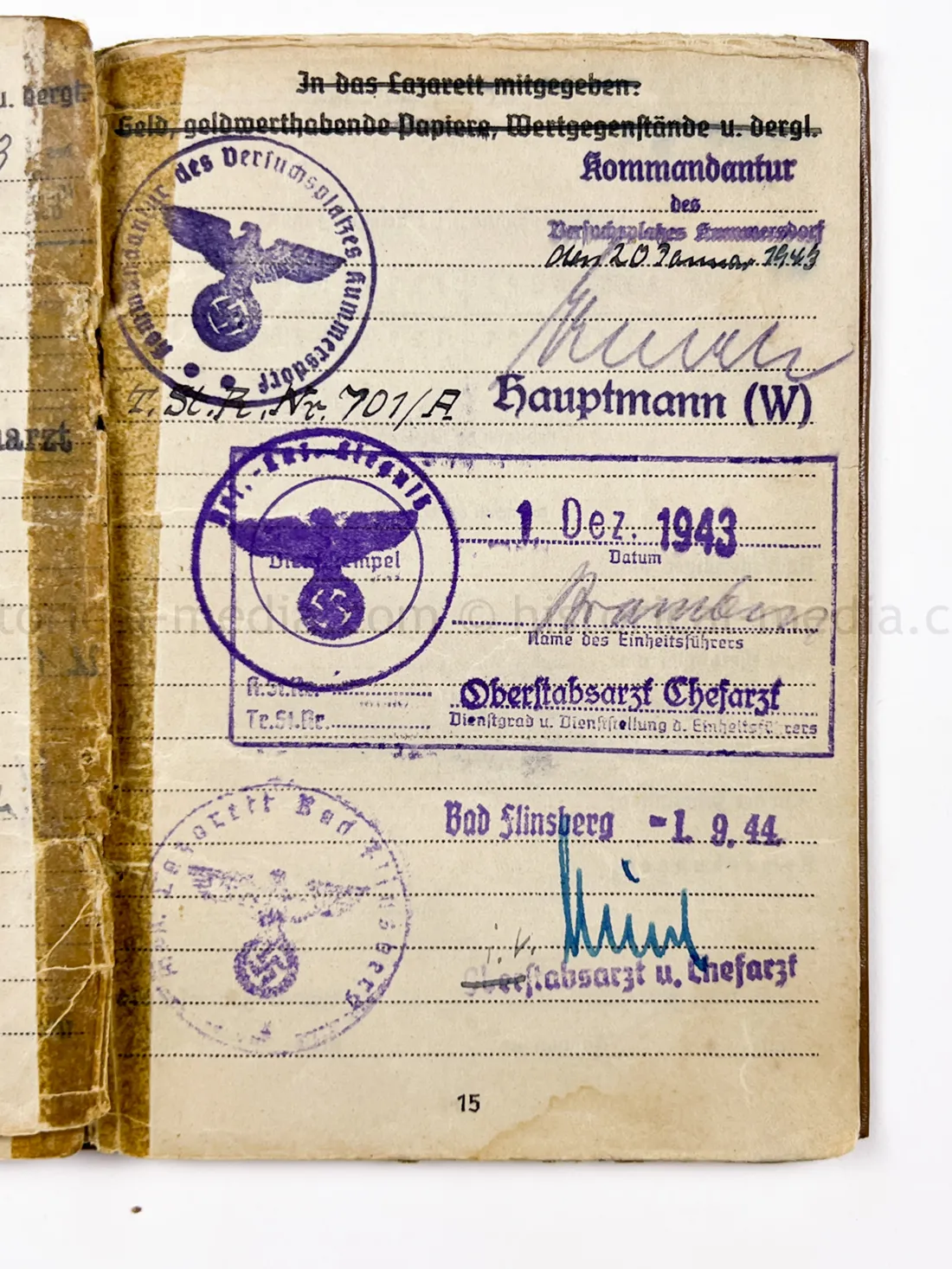 SOLDBUCH - ARTILLERIE REGIMENT 134 - HEERESVERSUCHSANSTALT KUMMERSDORF