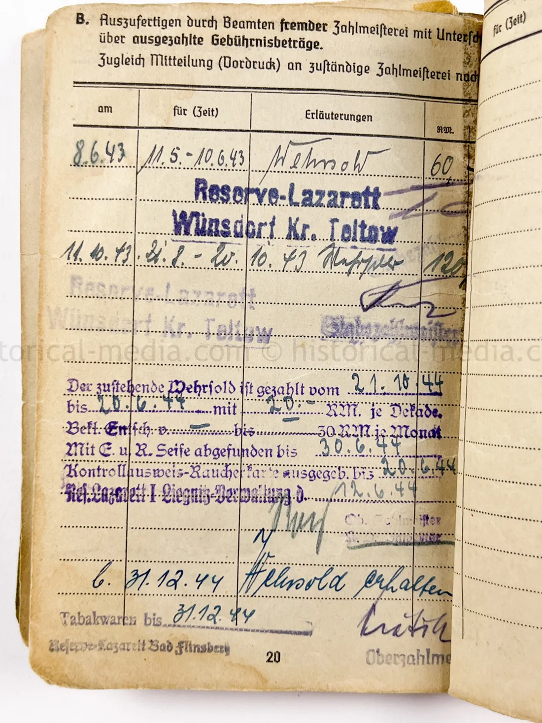 SOLDBUCH - ARTILLERIE REGIMENT 134 - HEERESVERSUCHSANSTALT KUMMERSDORF