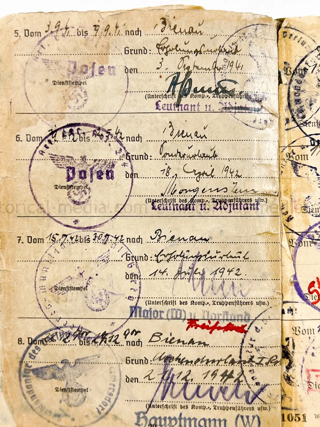 SOLDBUCH - ARTILLERIE REGIMENT 134 - HEERESVERSUCHSANSTALT KUMMERSDORF