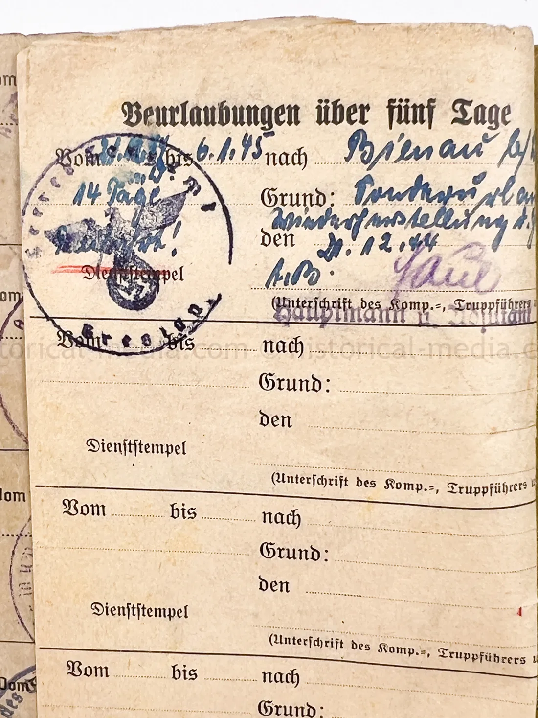 SOLDBUCH - ARTILLERIE REGIMENT 134 - HEERESVERSUCHSANSTALT KUMMERSDORF