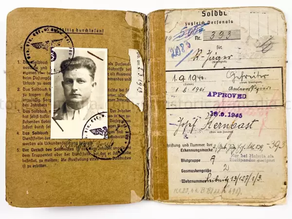 SOLDBUCH - (FLA) PANZER JÁGER ABTEILUNG 100 - 100 JÁGER DIVISION - HEERES FLAK