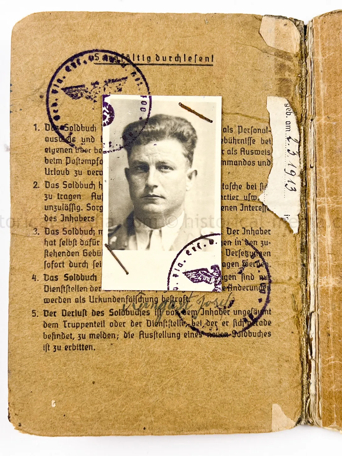 SOLDBUCH - (FLA) PANZER JÁGER ABTEILUNG 100 - 100 JÁGER DIVISION - HEERES FLAK