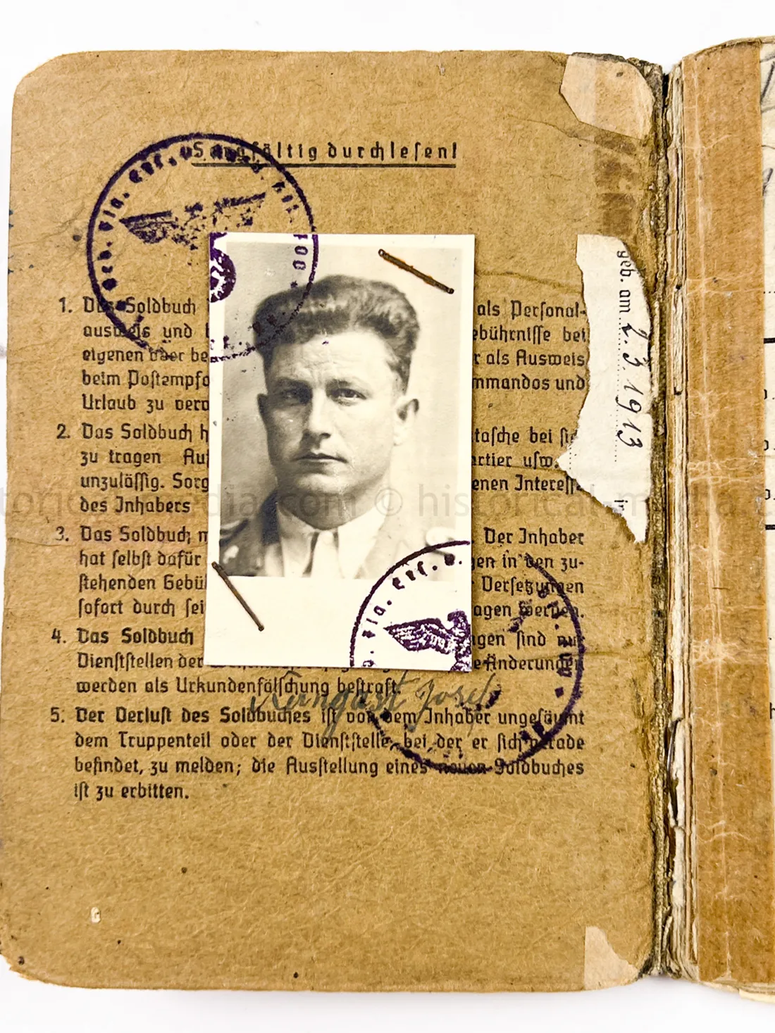SOLDBUCH - (FLA) PANZER JÁGER ABTEILUNG 100 - 100 JÁGER DIVISION - HEERES FLAK