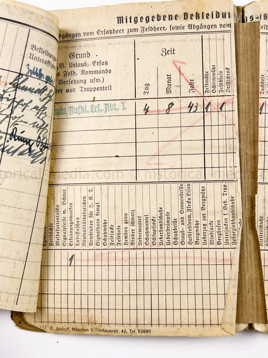 SOLDBUCH - (FLA) PANZER JÁGER ABTEILUNG 100 - 100 JÁGER DIVISION - HEERES FLAK