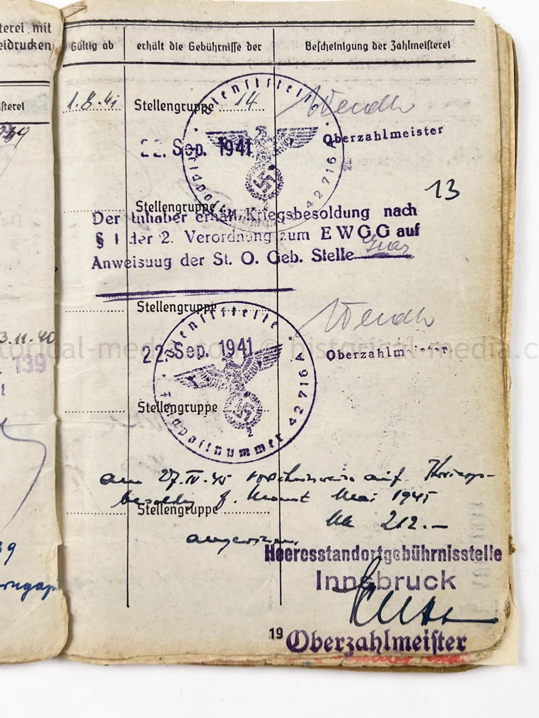 SOLDBUCH - (FLA) PANZER JÁGER ABTEILUNG 100 - 100 JÁGER DIVISION - HEERES FLAK