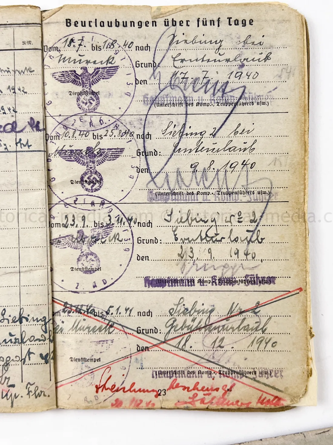 SOLDBUCH - (FLA) PANZER JÁGER ABTEILUNG 100 - 100 JÁGER DIVISION - HEERES FLAK