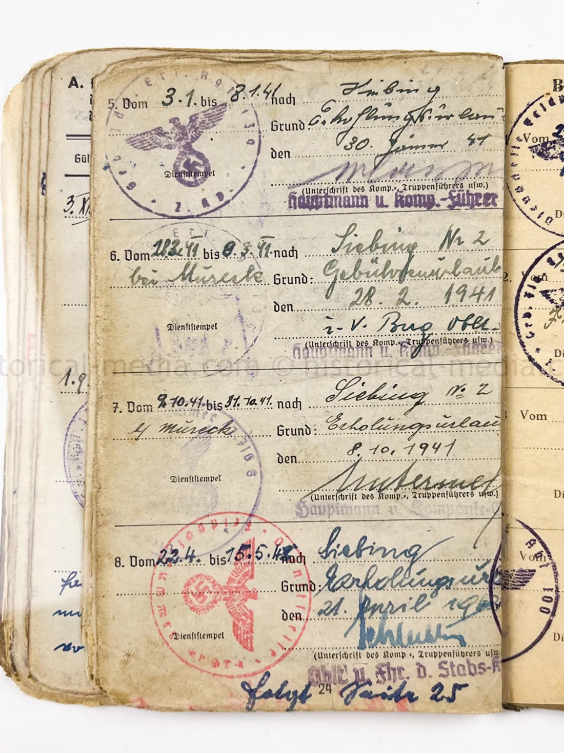 SOLDBUCH - (FLA) PANZER JÁGER ABTEILUNG 100 - 100 JÁGER DIVISION - HEERES FLAK
