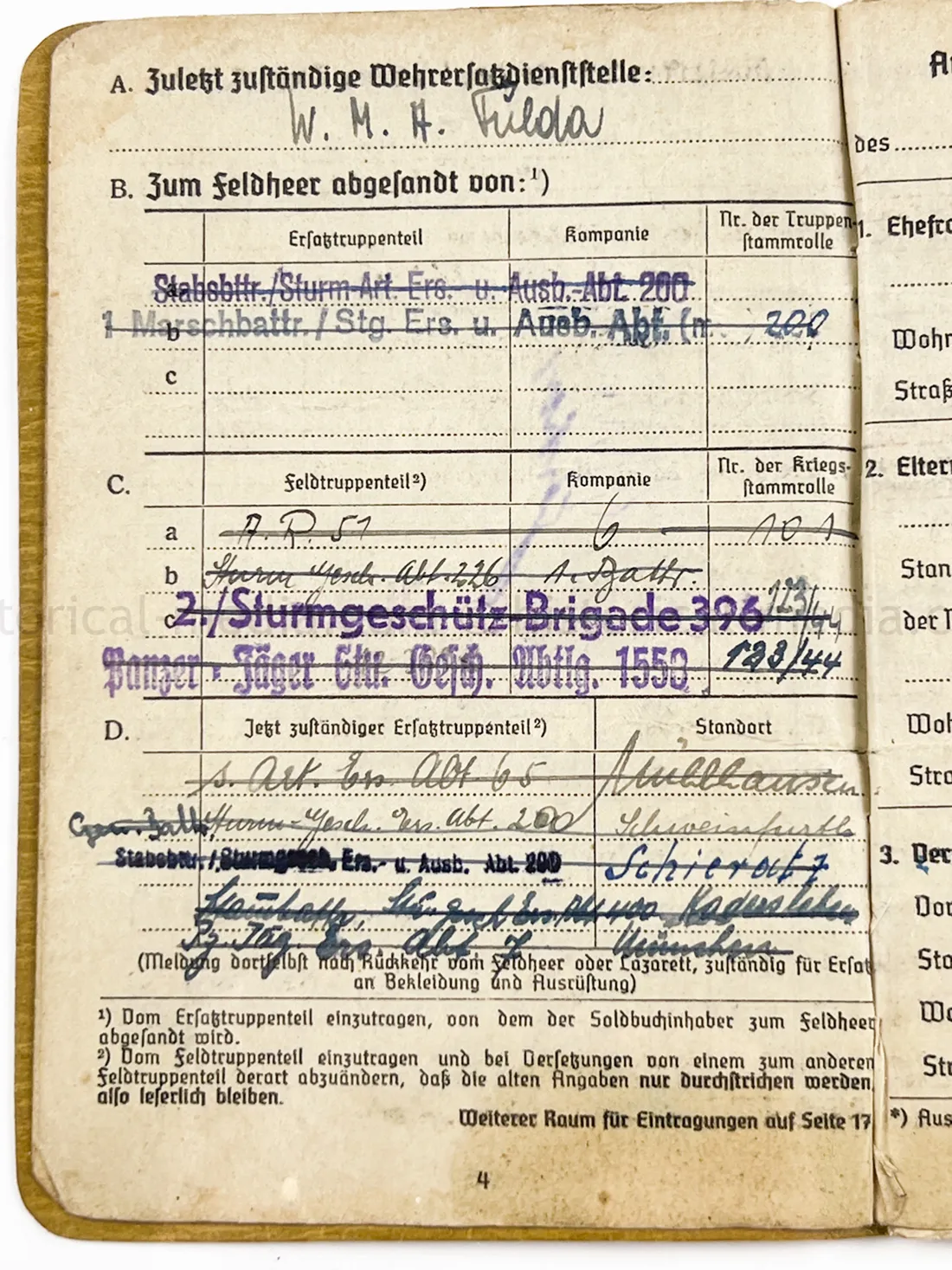 SOLDBUCH - STURMGESCHÜTZ BRIGADE 208 - HEILIGENBEIL POCKET