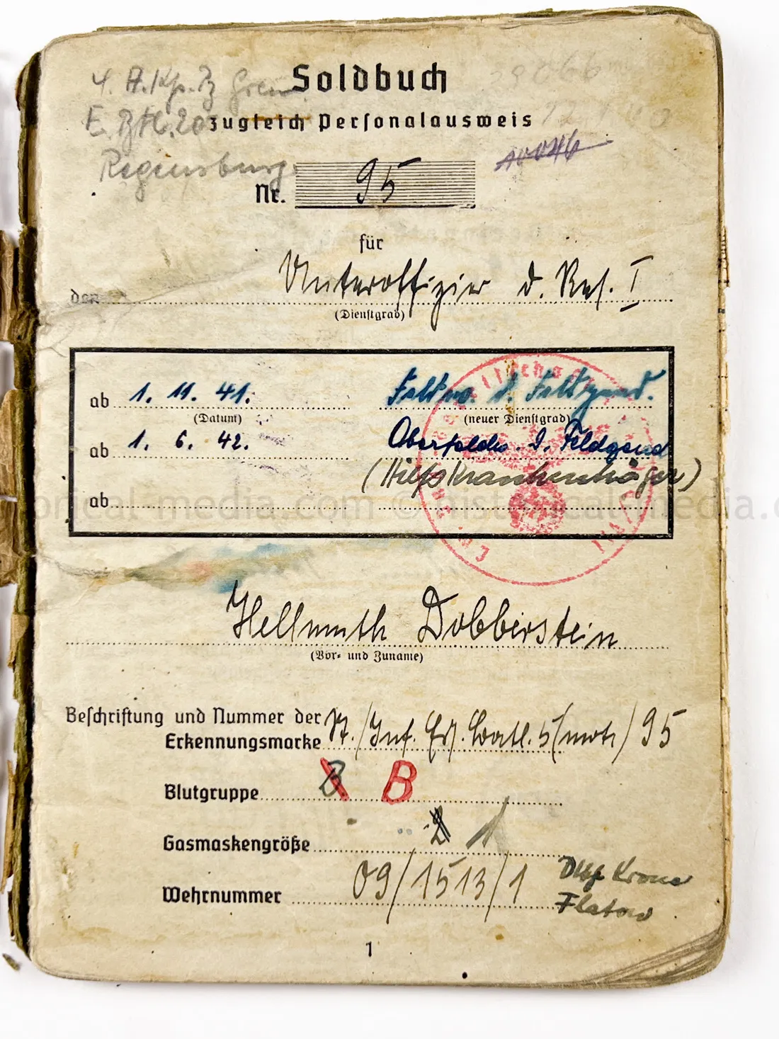 SOLDBUCH - FELDGENDARMERIE - FELDGENDARMERIE ABTEILUNG (MOT.) 690