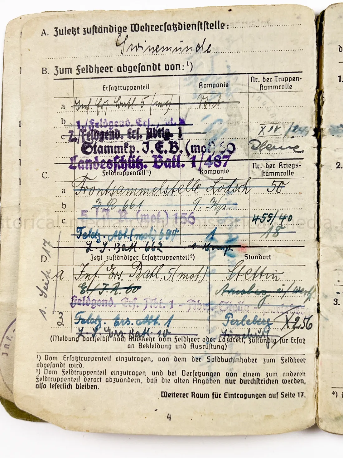 SOLDBUCH - FELDGENDARMERIE - FELDGENDARMERIE ABTEILUNG (MOT.) 690