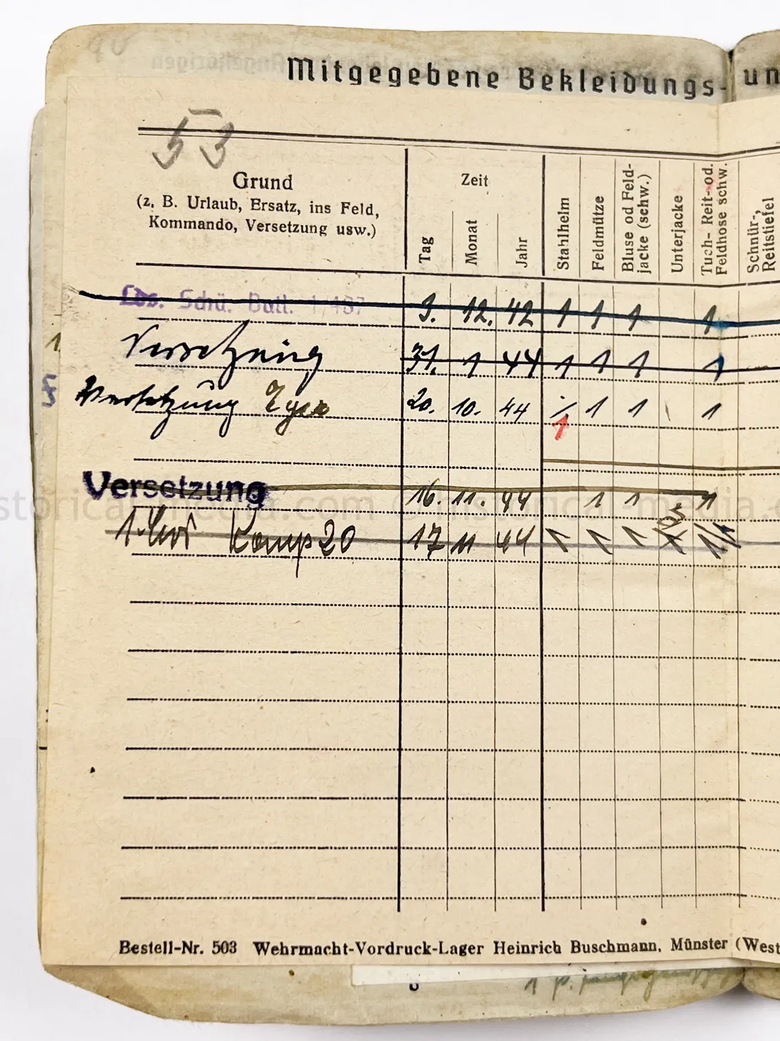 SOLDBUCH - FELDGENDARMERIE - FELDGENDARMERIE ABTEILUNG (MOT.) 690