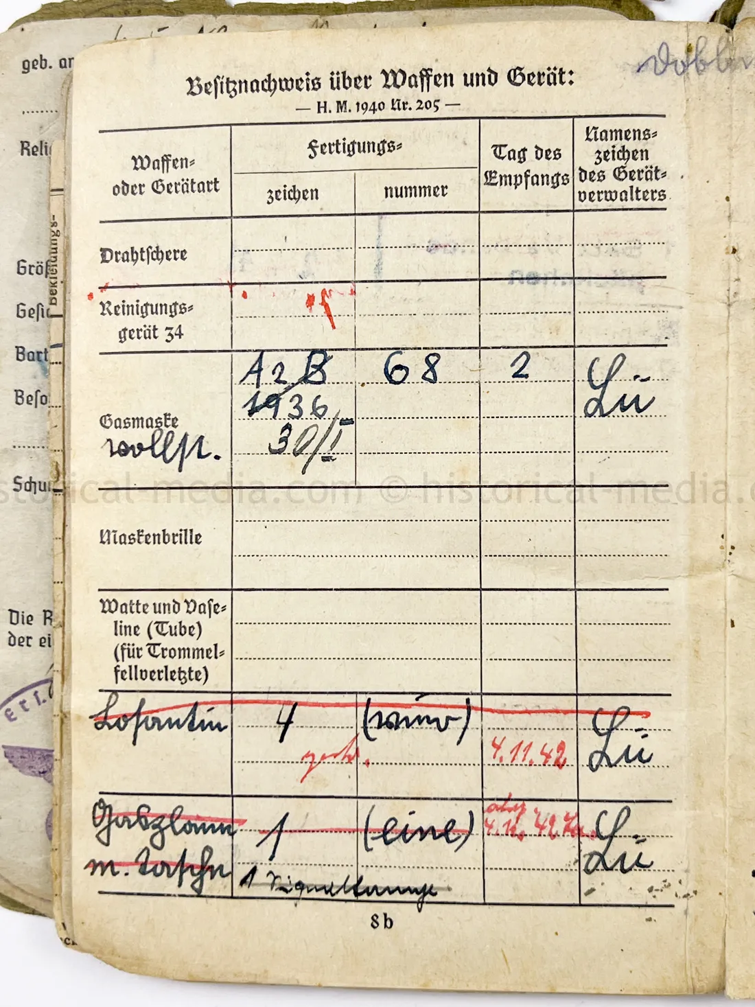 SOLDBUCH - FELDGENDARMERIE - FELDGENDARMERIE ABTEILUNG (MOT.) 690