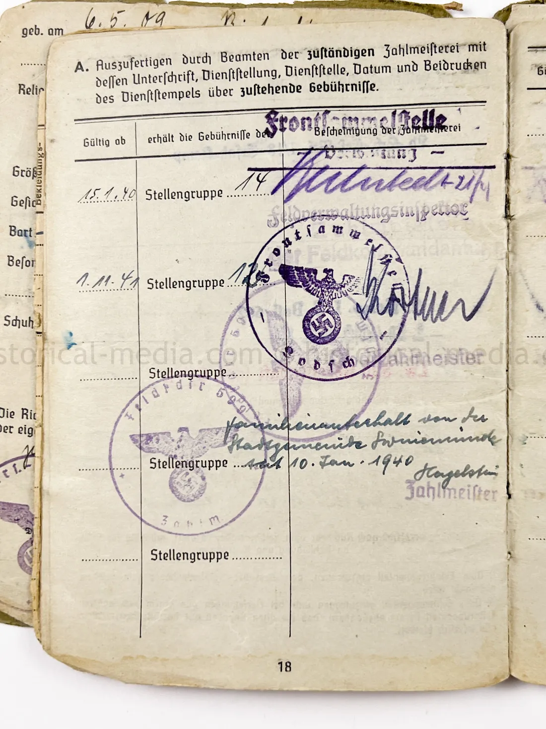 SOLDBUCH - FELDGENDARMERIE - FELDGENDARMERIE ABTEILUNG (MOT.) 690
