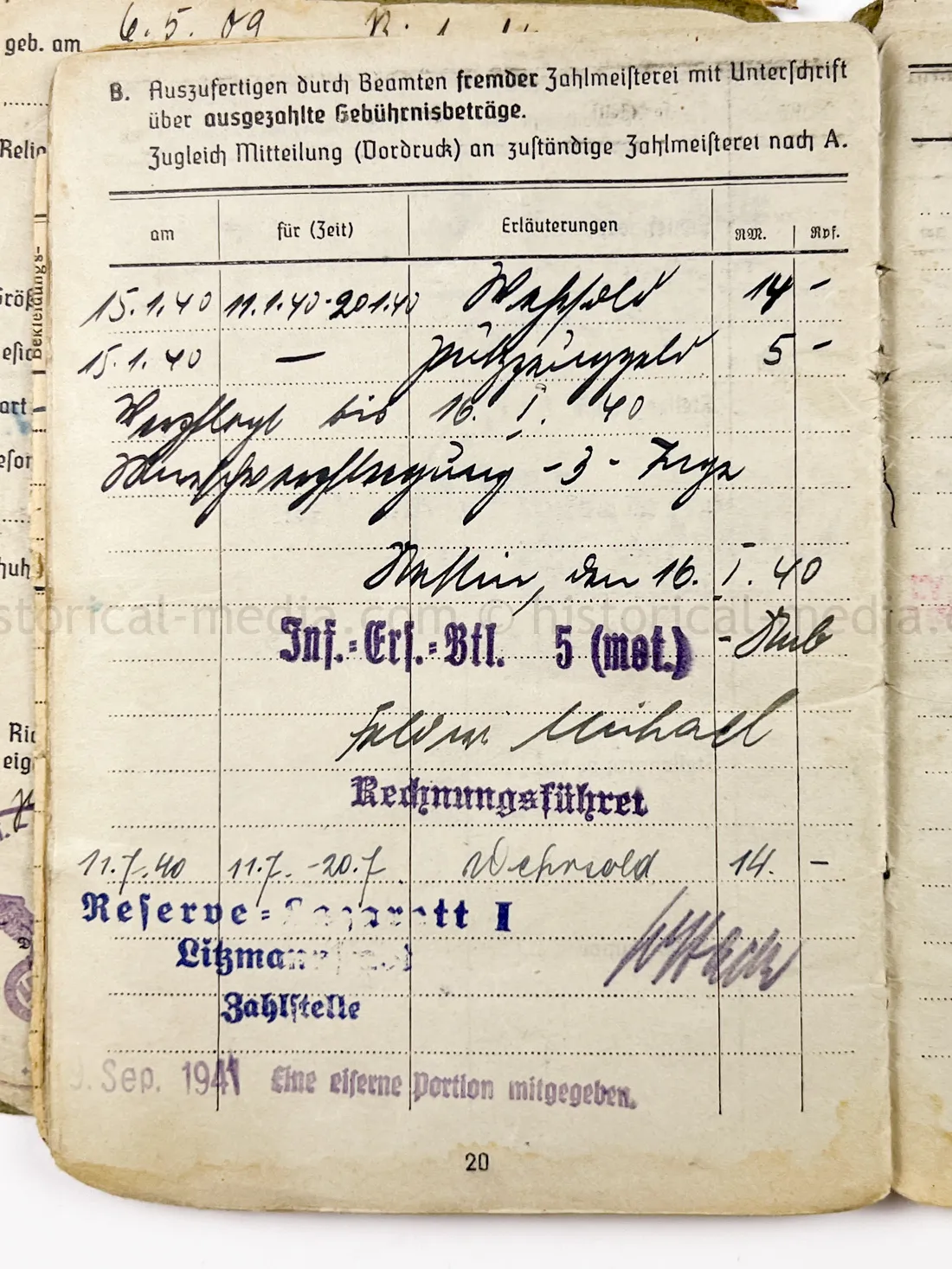 SOLDBUCH - FELDGENDARMERIE - FELDGENDARMERIE ABTEILUNG (MOT.) 690