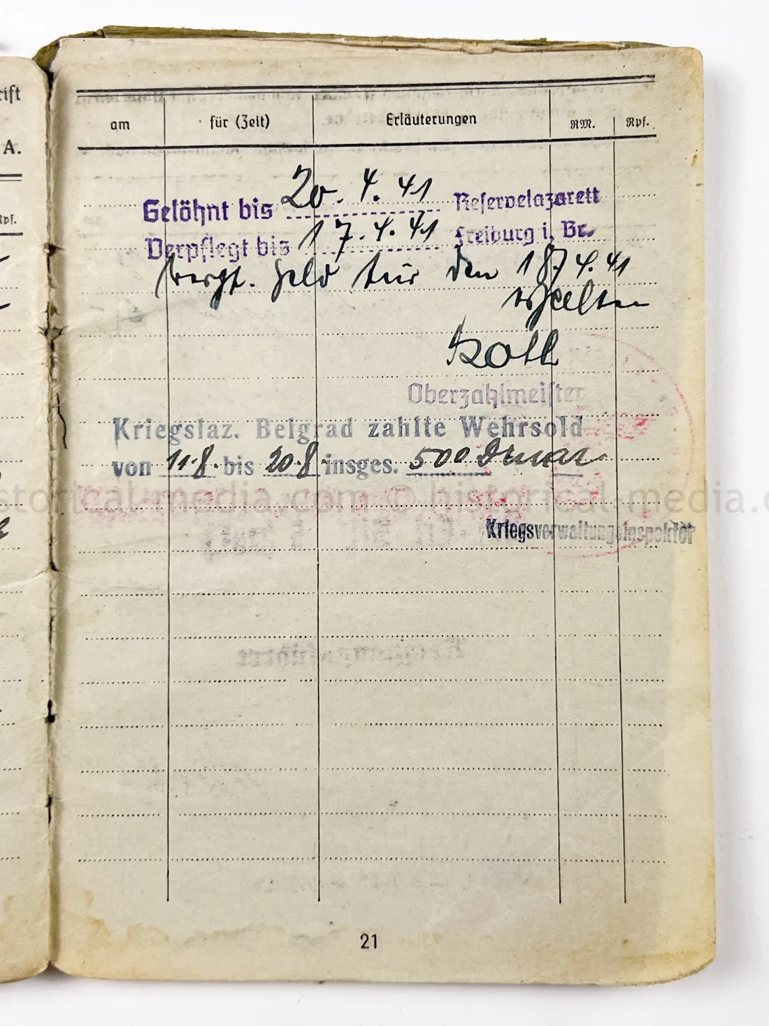 SOLDBUCH - FELDGENDARMERIE - FELDGENDARMERIE ABTEILUNG (MOT.) 690