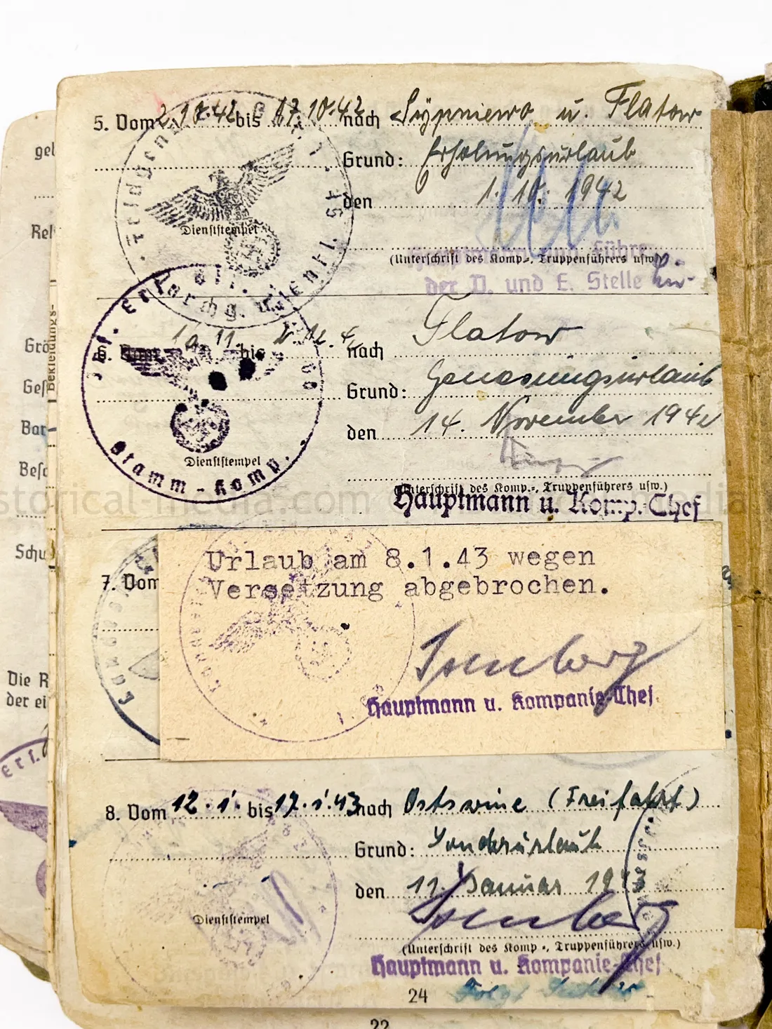 SOLDBUCH - FELDGENDARMERIE - FELDGENDARMERIE ABTEILUNG (MOT.) 690