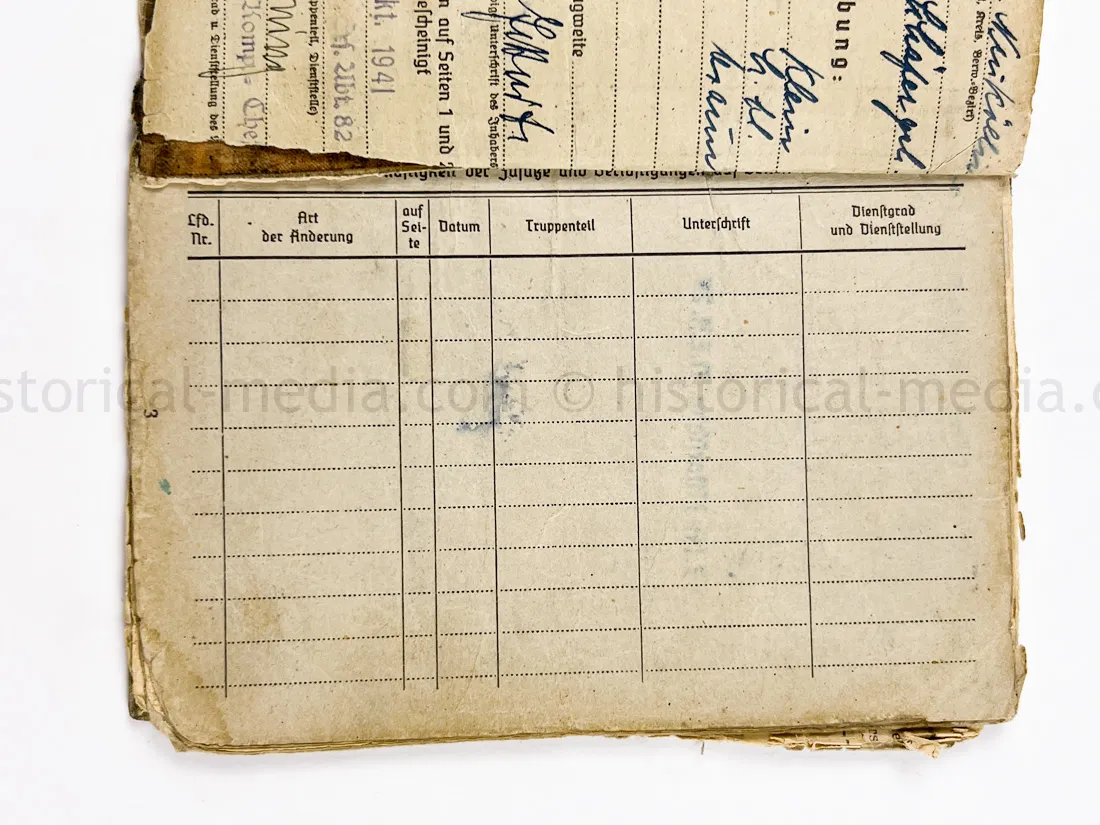 SOLDBUCH - STURMGESCHÜTZ - 14.(PZ.JG.) GREN. RGT. 405 - 121. INFANTERIE DIVISION - GOLD WOUND BADGE - KURLAND
