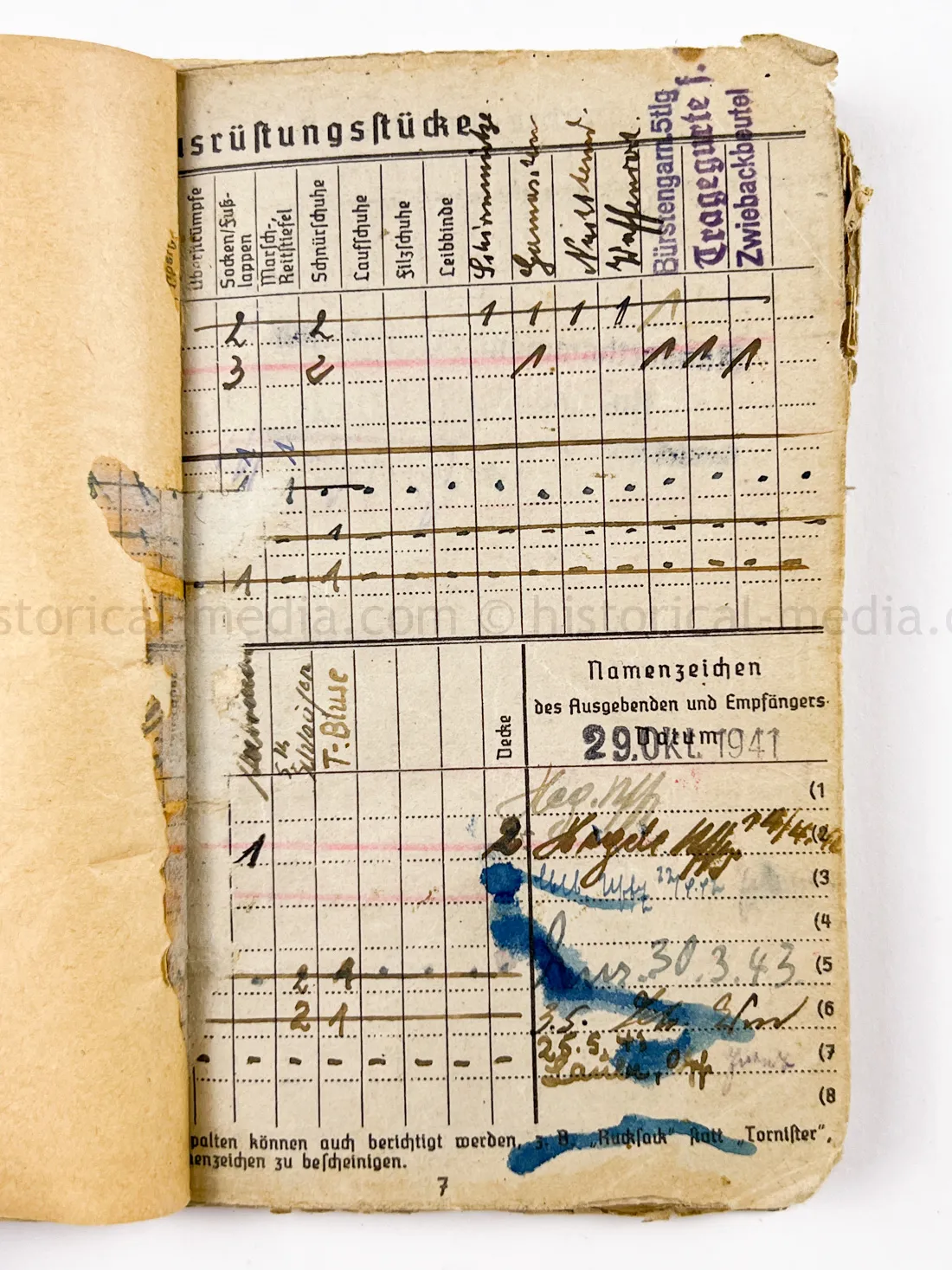 SOLDBUCH - STURMGESCHÜTZ - 14.(PZ.JG.) GREN. RGT. 405 - 121. INFANTERIE DIVISION - GOLD WOUND BADGE - KURLAND