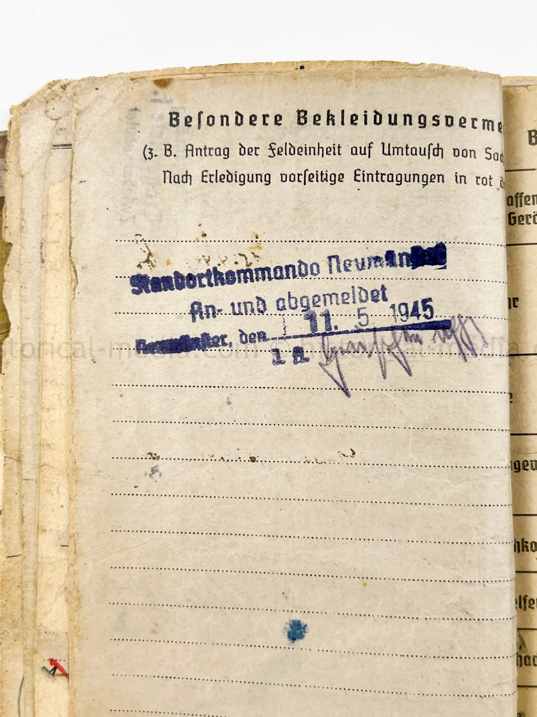 SOLDBUCH - STURMGESCHÜTZ - 14.(PZ.JG.) GREN. RGT. 405 - 121. INFANTERIE DIVISION - GOLD WOUND BADGE - KURLAND