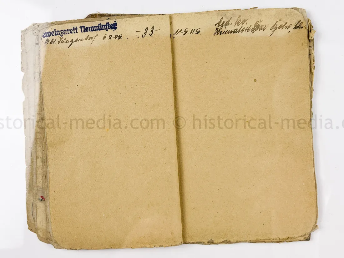 SOLDBUCH - STURMGESCHÜTZ - 14.(PZ.JG.) GREN. RGT. 405 - 121. INFANTERIE DIVISION - GOLD WOUND BADGE - KURLAND