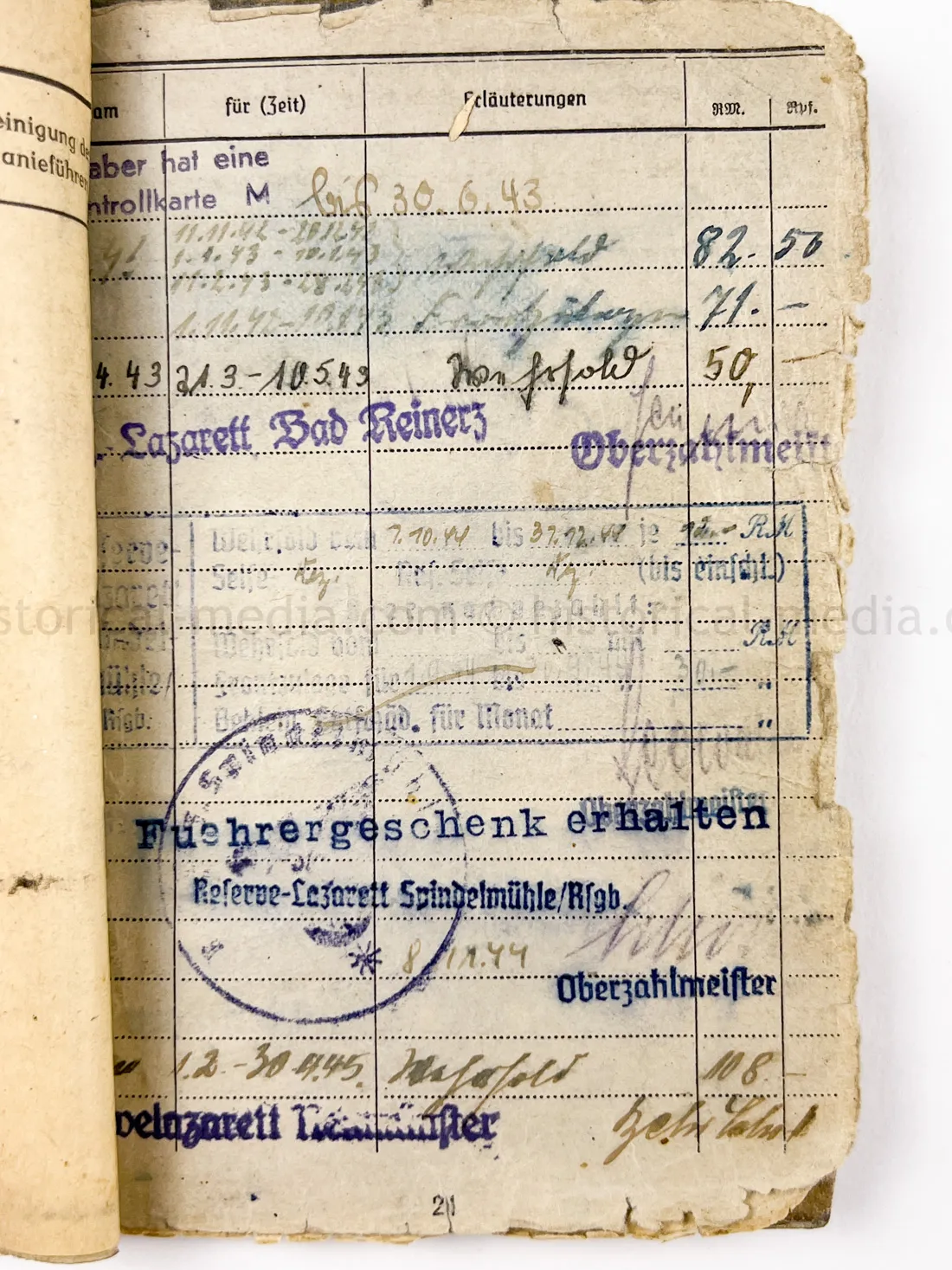 SOLDBUCH - STURMGESCHÜTZ - 14.(PZ.JG.) GREN. RGT. 405 - 121. INFANTERIE DIVISION - GOLD WOUND BADGE - KURLAND