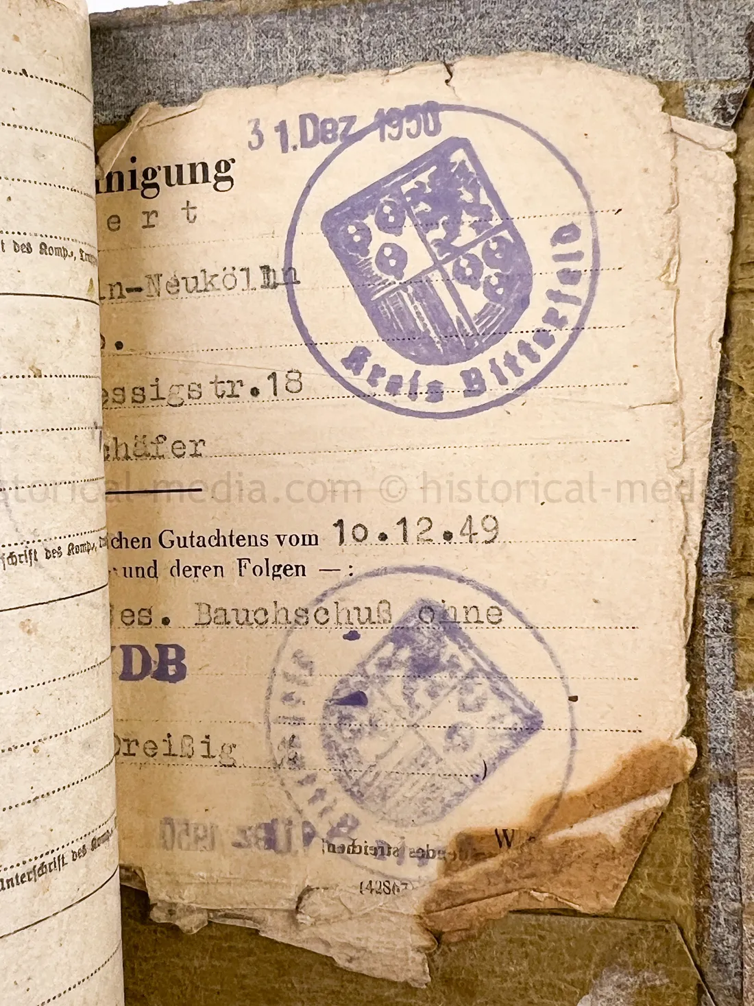 SOLDBUCH - STURMGESCHÜTZ - 14.(PZ.JG.) GREN. RGT. 405 - 121. INFANTERIE DIVISION - GOLD WOUND BADGE - KURLAND
