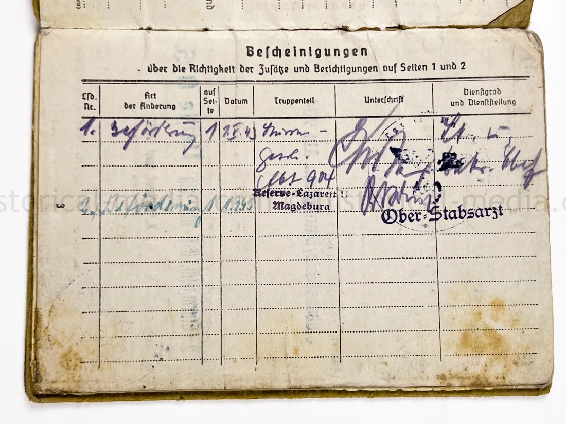 SOLDBUCH & DOCUMENT GROUPING - STURMGESCHÜTZ ABTEILUNG 904 - GOLD WOUND BADGE