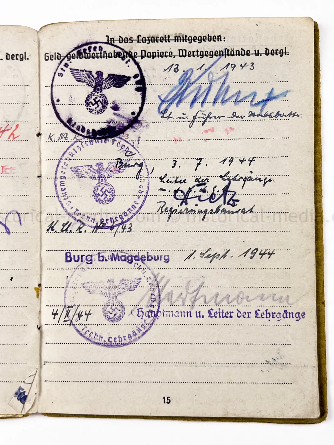 SOLDBUCH & DOCUMENT GROUPING - STURMGESCHÜTZ ABTEILUNG 904 - GOLD WOUND BADGE
