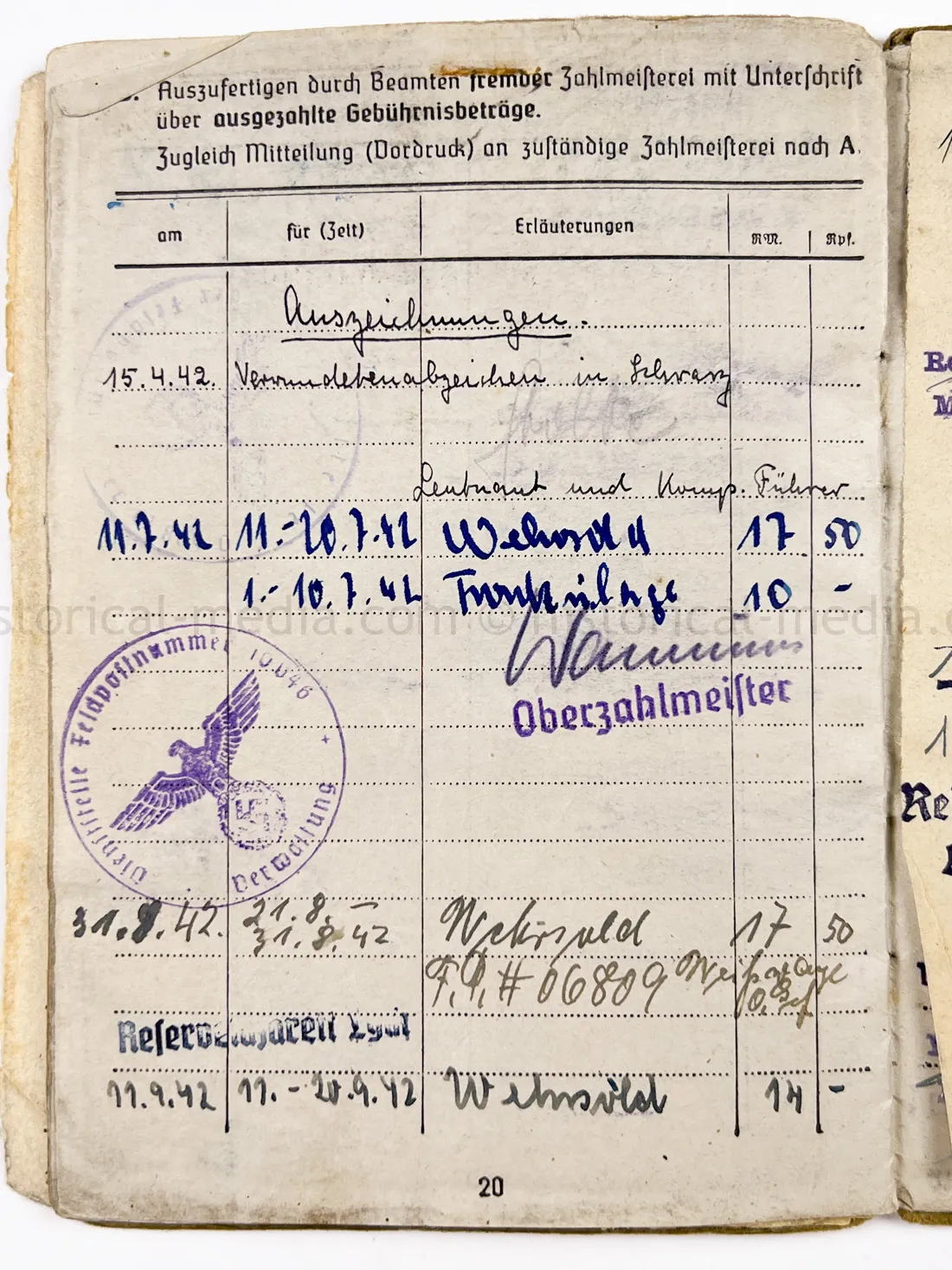 SOLDBUCH & DOCUMENT GROUPING - STURMGESCHÜTZ ABTEILUNG 904 - GOLD WOUND BADGE