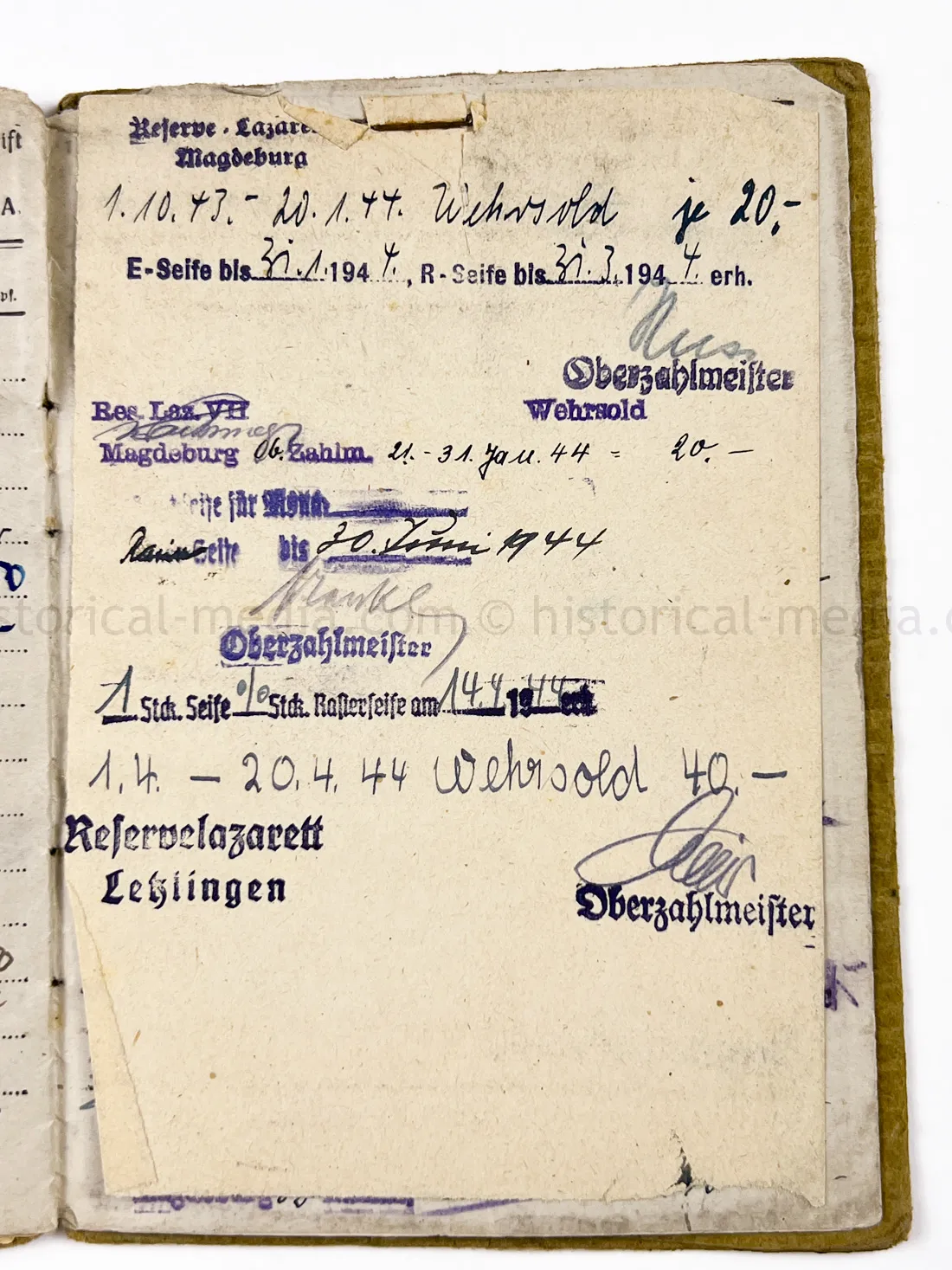 SOLDBUCH & DOCUMENT GROUPING - STURMGESCHÜTZ ABTEILUNG 904 - GOLD WOUND BADGE