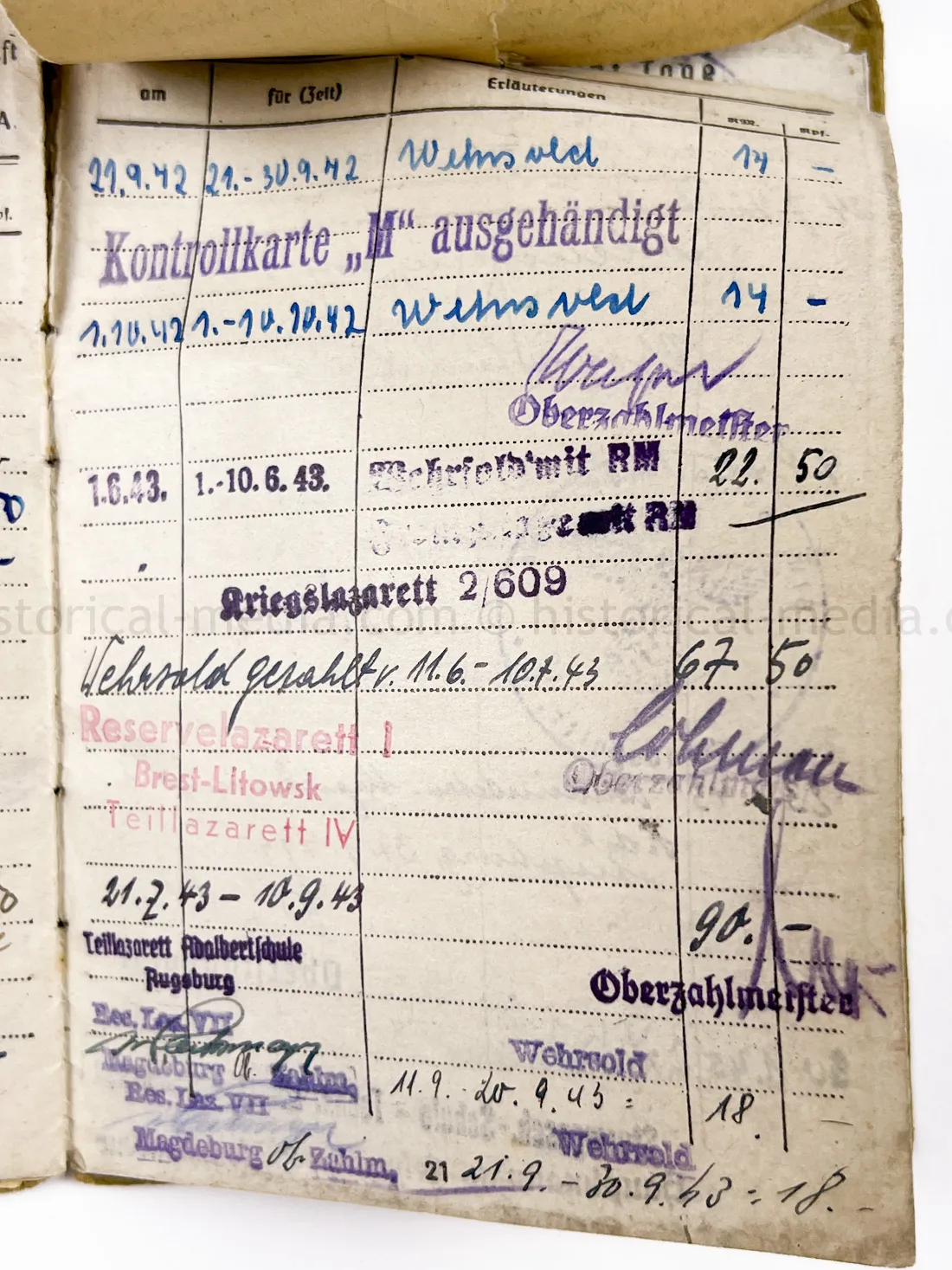 SOLDBUCH & DOCUMENT GROUPING - STURMGESCHÜTZ ABTEILUNG 904 - GOLD WOUND BADGE